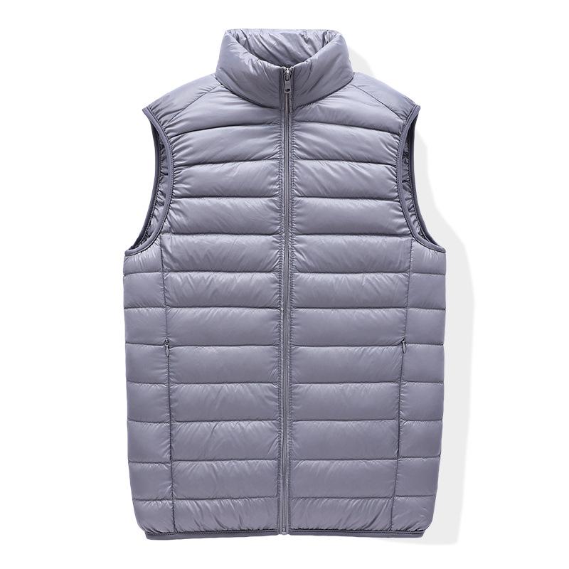 Men's Lightweight Winter Down Vest: Fashionable Stand-up Collar, Sleeveless, Warm Top