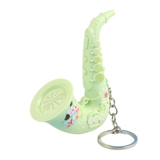 

Keychain Pendant Mini Portable Musical Keychain Playable Vocal Sound Macaron Color Saxophone Shape Key Holder Stress-Relief Gift Accessories зелёный