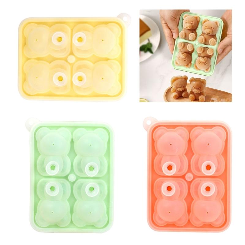 2 Pack Silicone Ice Tray Ice Cube Maker Bear Shape Silicone Ice Molds Ice Maker Silicone Ice Molds Suitable for Ice Cube