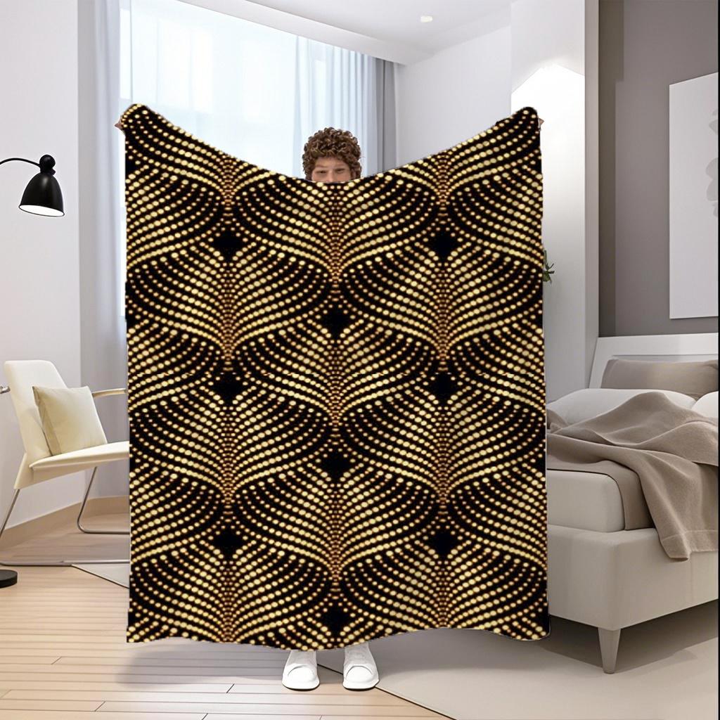 Wavy Pattern Blanket Microfiber Flannel Cover Blanket Bedroom Living Room Sofa Soft And Comfortable Home Decoration