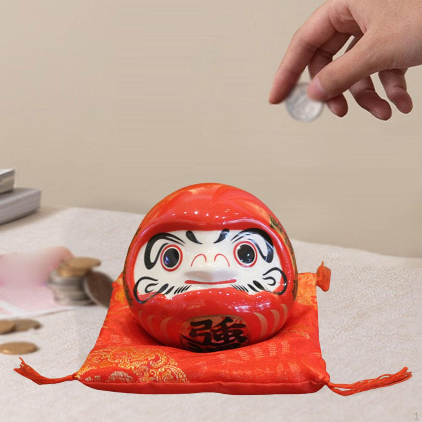 Керамическая копилка Дарума, настольный декор, кукла, японская фигурка, копилка для кафе