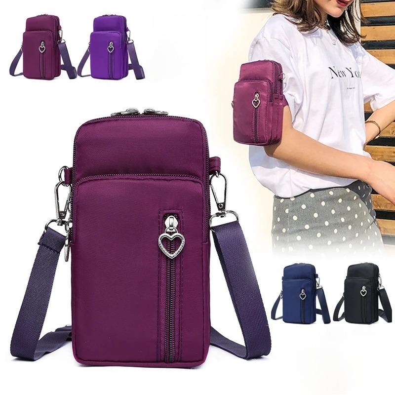 Crossbody Bag For Women Waterproof Nylon Multifunction Casual Small Pouch Fashionable Mobile Phone Bag Sport Purse Minimalist Style Arm Bag
