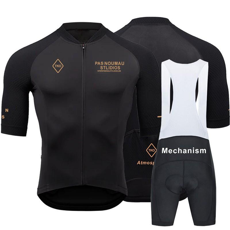 Men Women Cycling Jersey Bib Shorts Set Breathable Bike Riding Outfit Milk Silk Fabric