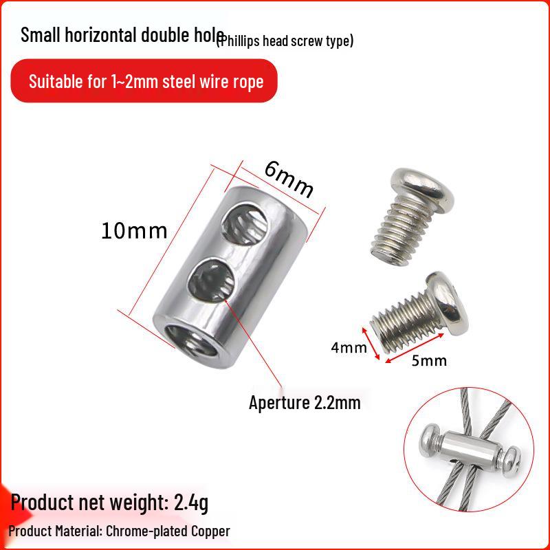 **Adjustable Double-Hole Threader Stainless Steel Clothesline Clip**