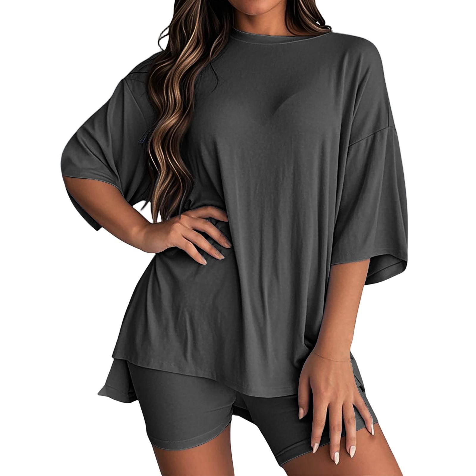 

Женский повседневный комплект из длинных брюк со средним рукавом и круглым вырезом L