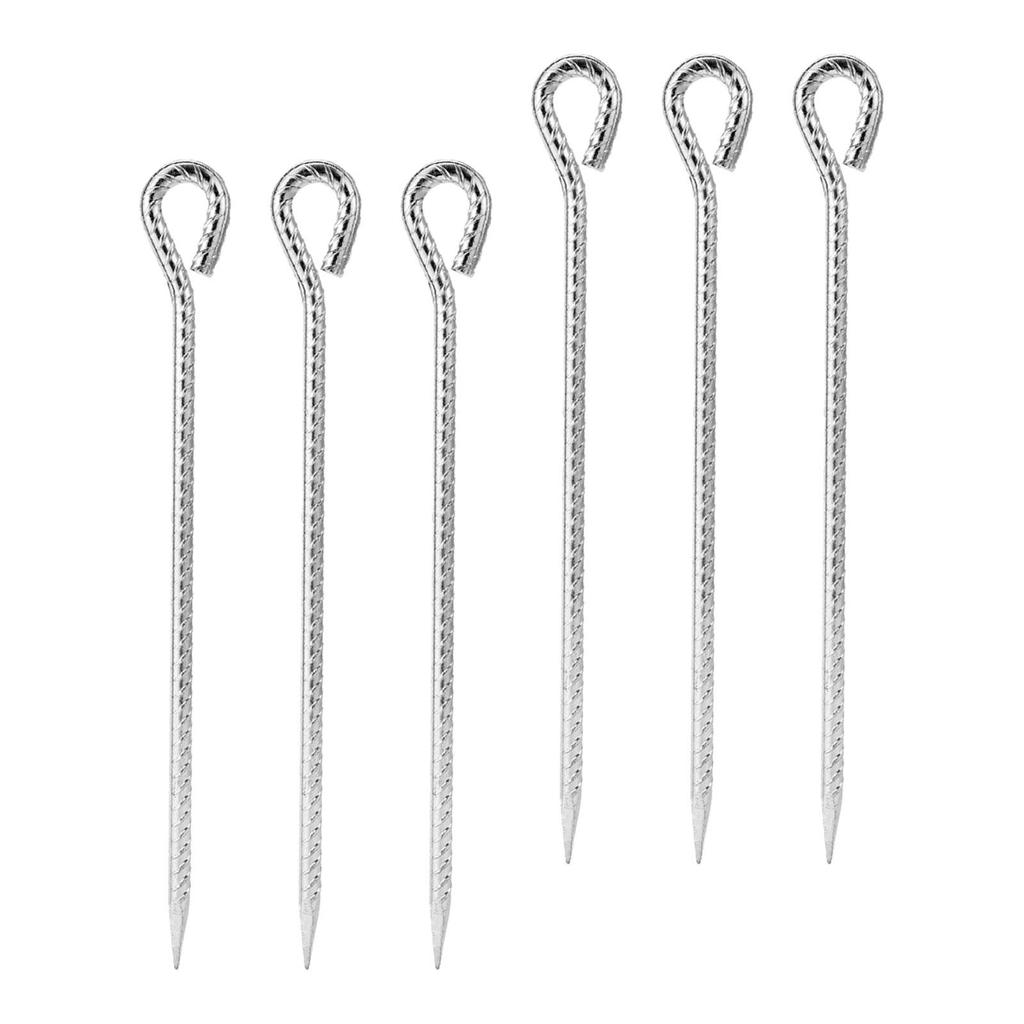 6 Pcs Tent Pegs with Hooks Unbreakable Ultralight Durable for Travel Backpacking