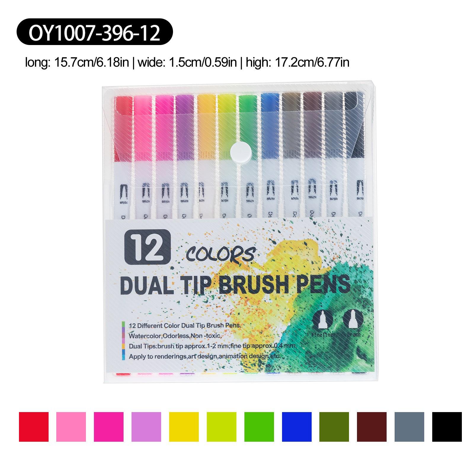 

Double-Headed Washable Watercolor and Manga Pen Set for Kids
