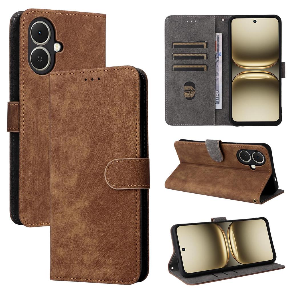 Flipové pouzdro pro Tecno Spark Go 2 PU kůže Ochrana celého těla S [Blokováním RFID] Nárazuvzdorné Odolné Retro Pouzdro na telefon