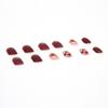 24 Pieces of Nail Art Patches with A Jujube Red Sweetheart and White Checkerboard Pattern Featuring A Heart-shaped Nail Design