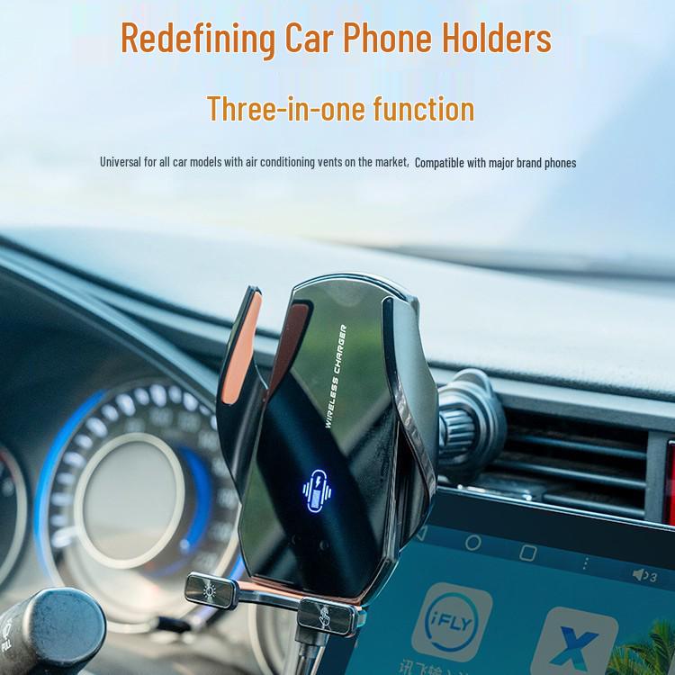 15W Car Wireless Charger & Phone Holder with Positioning and Rotatable Air Vent Navigation