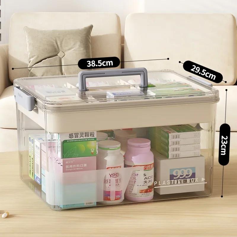 Transparent Large Capacity Medicine Box For Home Medicine Storage Multi Layer Classification Medicine Box Portable First Aid Kit