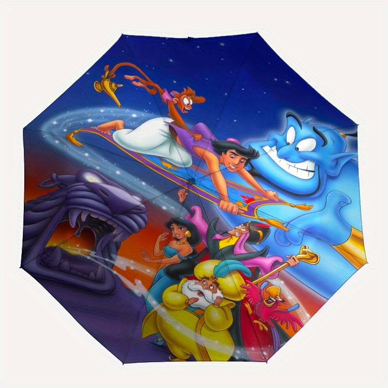 Aladdin Automatic Folding Umbrella - 3 Folding Design, Vivid Cartoon Pattern, Suitable for Outdoor Activities, A Gift for Fans In All Season