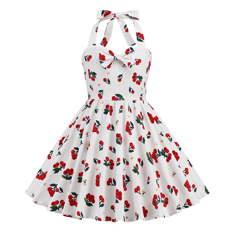 GMXIA Girls' Floral Hepburn Halter Dress Slip Dress