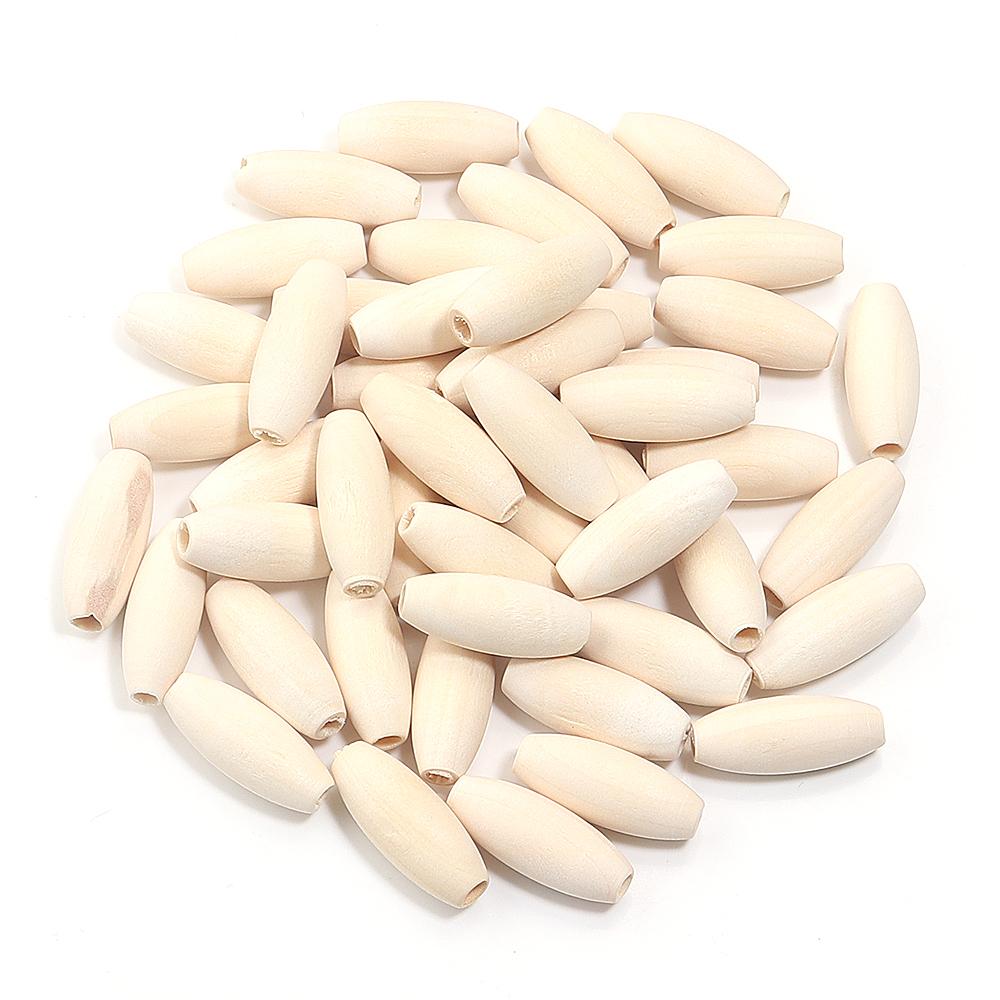 20-200Pcs Natural Oval Wooden Beads Large Hole Prayer Long Wood Bead Loose Spacer Beads For Bracelet Charms DIY Jewelry Findings
