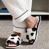 Fashion Women's Autumn Colorful Low Platform Plush Slippers Love Print Fluffy Cotton Shoes Casual Home Woman Man zapatos de mujer
