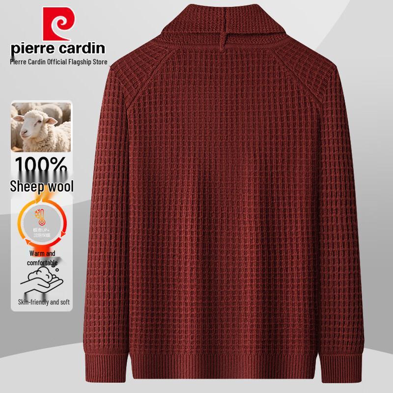 Pierre Cardin Men's 100% Wool Thick Knitted Cardigan