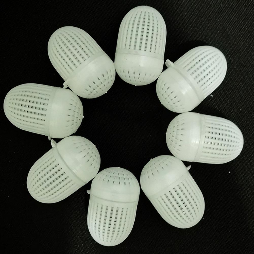 10pcs Fishing Baits Basket Feeder Luminous Carp Fishing Bait Cage Attract Fish Shrimp Earthworm Tackle Accessories Tool