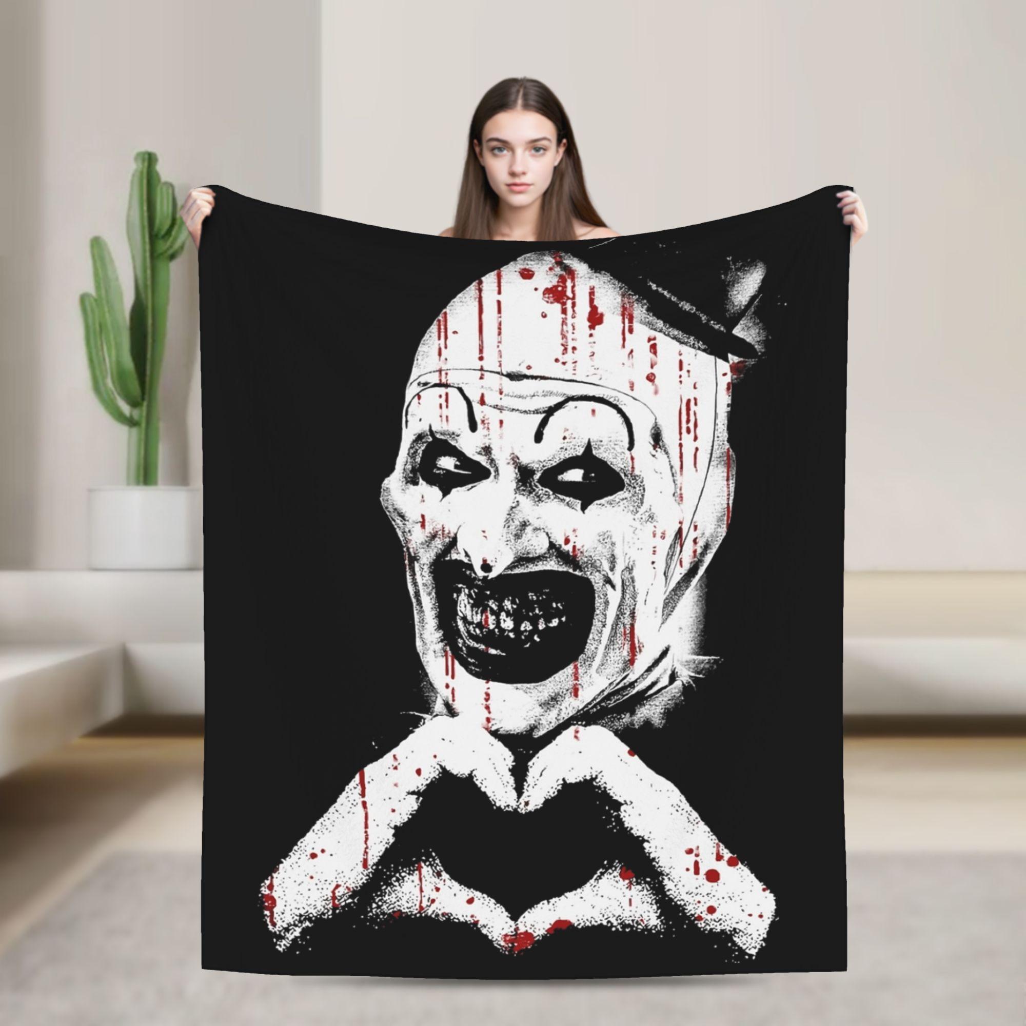 Pandara Jewelry Unisex Coral Art The Clown Terrifier Vintage Blankets Fleece Plush Spring Autumn Super Soft Throw Blankets For Home Car Quilt