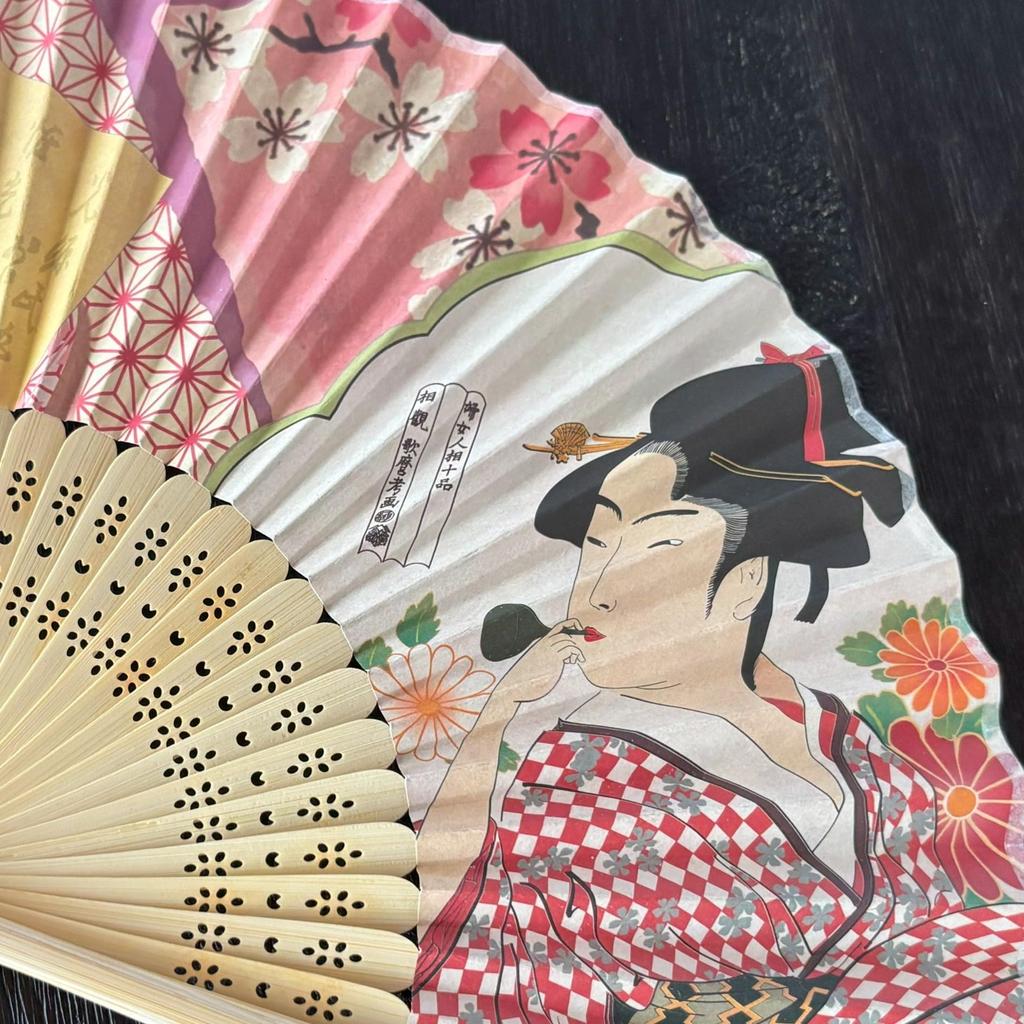 Japanese Folding Fan Japanese Souvenir Traditional Japanese Pattern A Great Gift for Foreigners A Japanese Souvenir [HIROMARE] - - Men's & Women's - -