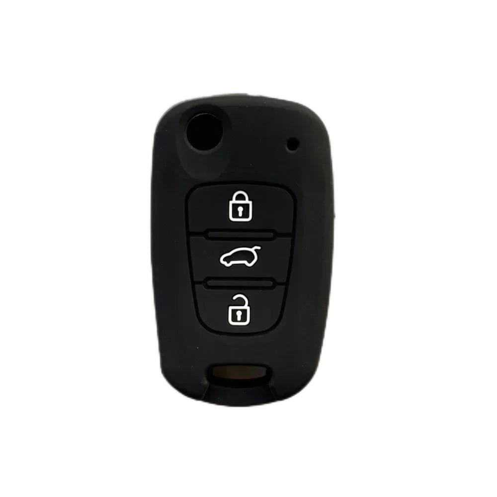For Hyundai Elantra Accent I20 I30 Ix20 Ix35 Kia Sportage Rio3 Soul Optima Ceed Pro K5 K2 Silicone Car Key Case Cover Keychain