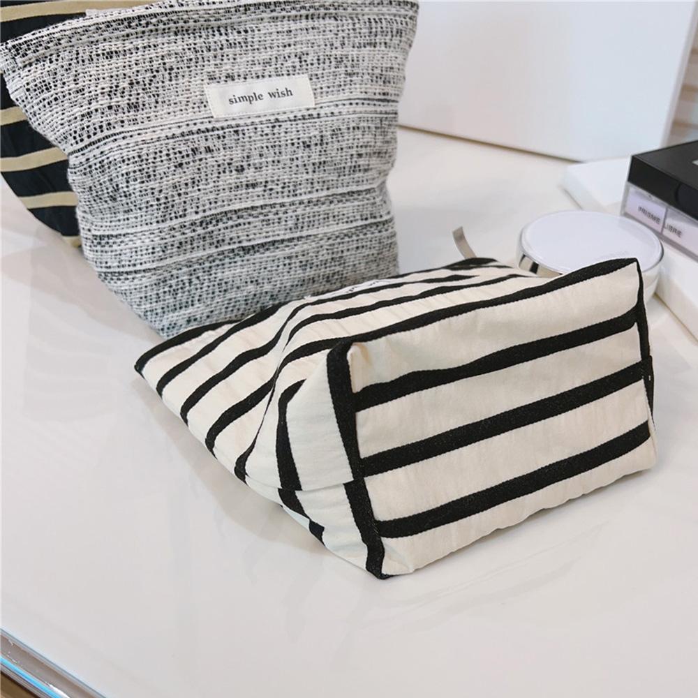 Makeup Bag Purse Zipper Cosmetic Pouch Large Travel Canvas Organizer Bag,Size: S