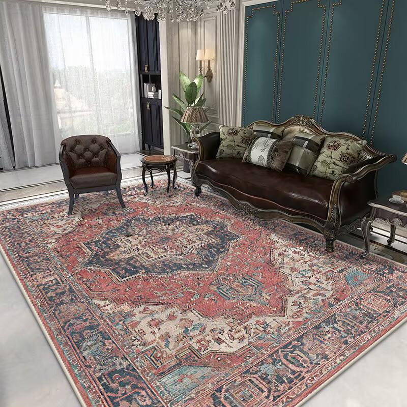 Covoare Retro Stil Persan pentru Living Mărime Mare Antiderapant Covoraș pentru Ușa de la Intrare Curățare Ușoară Decorare Casă Covor Moale pentru Sală de Mese