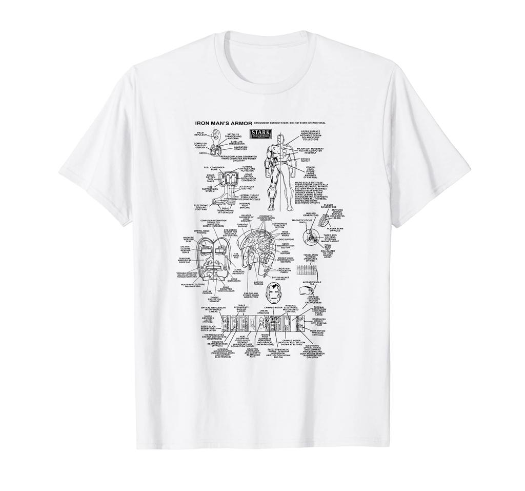 Marvel Iron Man Stark Industries Black Armor Detail T-Shirt