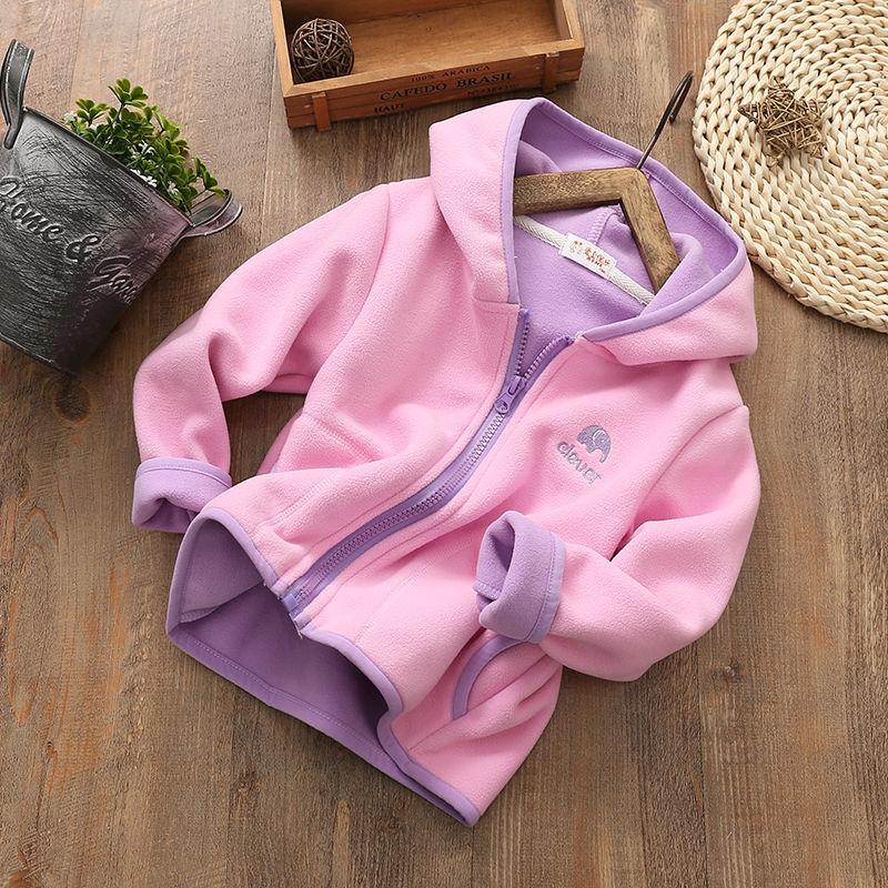 Kids Girls Jacket Coats Autumn Winter Soft Polar Fleece Hoodies Jacket Boys Coat Warm Children Outwear