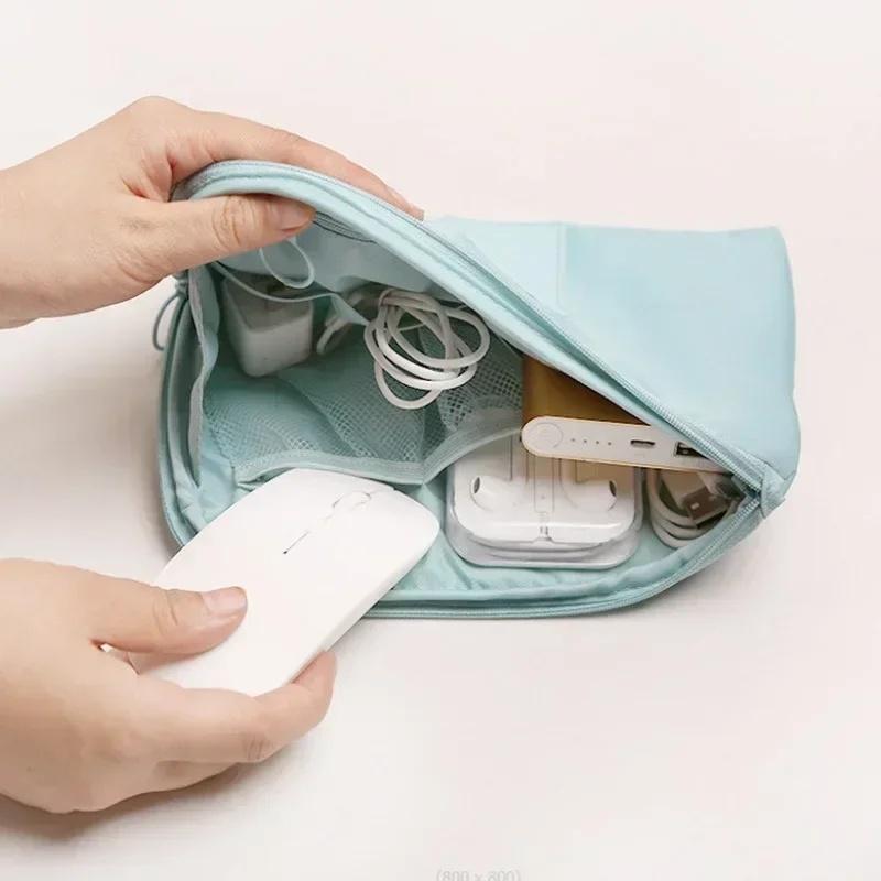 (1pc)Travel Supplies Charger, Power Bank Data Cable, Earphone Digital Bag, Large Capacity Waterproof Storage Bag