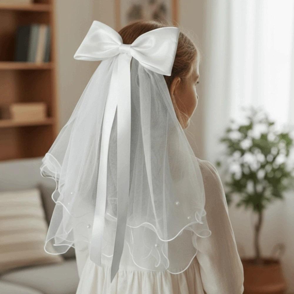 Mesh Veil Hair Clip Bow Super Fairy Veil Fashion Girls Head Gauze  Birthday Headdress