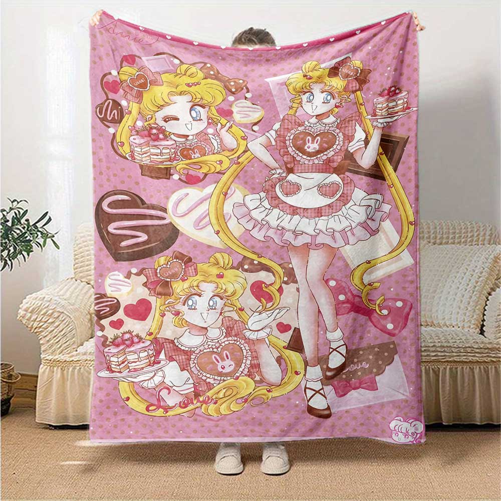 Sailor Moon Adventure Blanket Warmthful Decor Blanket Versatile for Sofa Sofa Couch Office Bed Picnics Warmthful Decor Best Holiday Y3