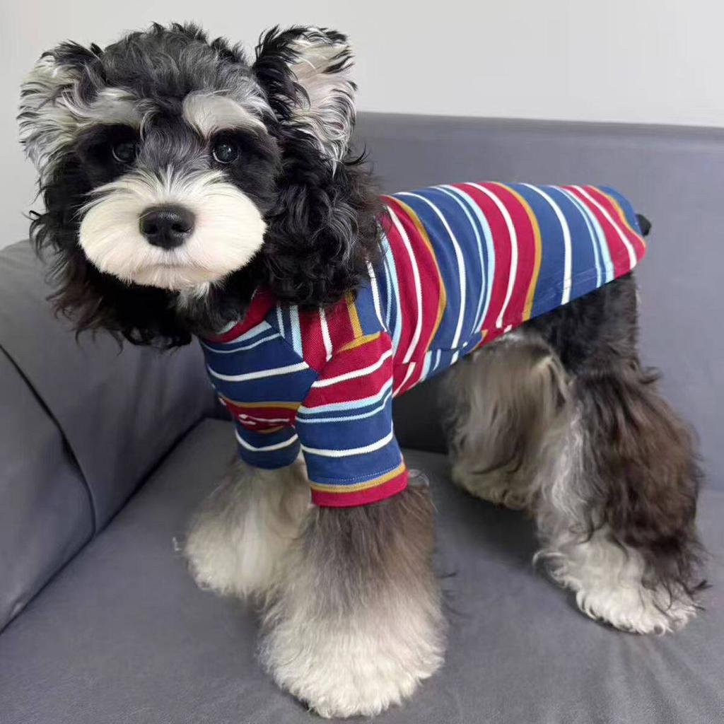 Dog Shirts Striped T-Shirt, Summer Pet Clothes for Small Dogs, Breathable Soft Puppy Apparel Cat Tee