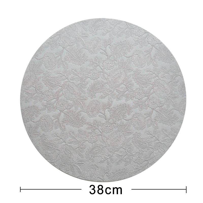 

Luxury Embossed PVC Leather Placemat Waterproof Oil-proof Heat-resistant Dining Table Mat Elegant Insulation Pad Home Kitchen Diameter 38cm