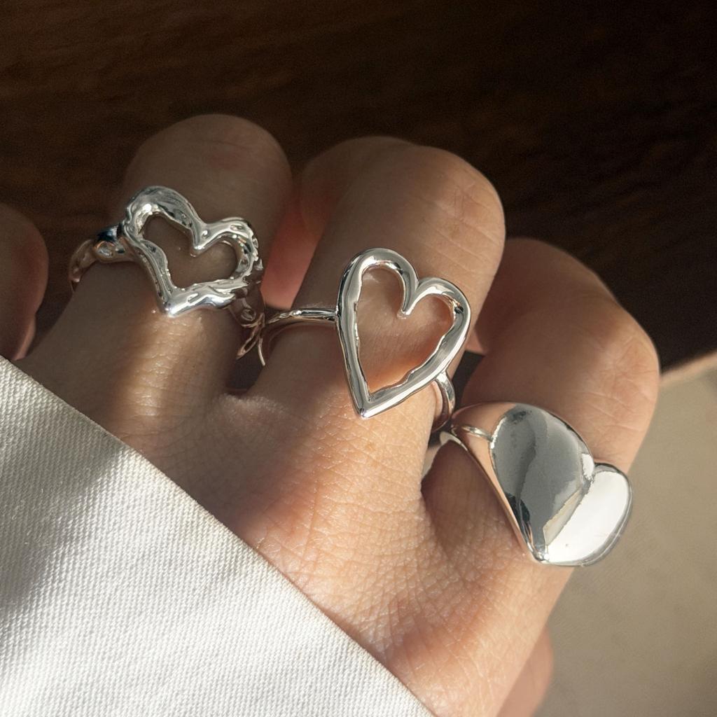 Xiaomi BF CLUB 925 Sterling Silver Ring For Women Jewelry Retro Hollow Heart Open Vintage Handmade Ring Allergy For Party Birthday Gift