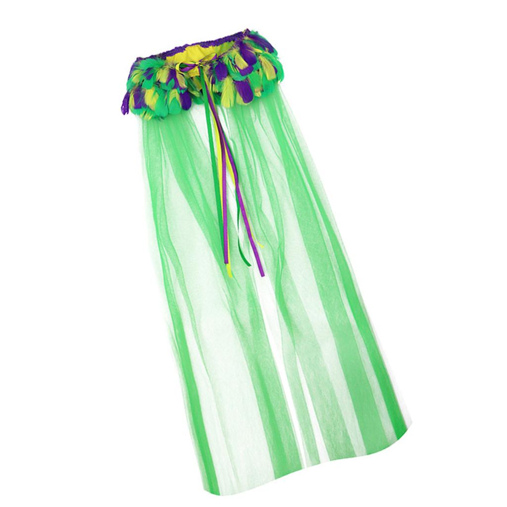 2Pcs Mardi Gras Outfit Mardi Gras Poncho Scarf Shawl Masquerades Mask Mardi Gras Costume Accessories for Carnivals Party