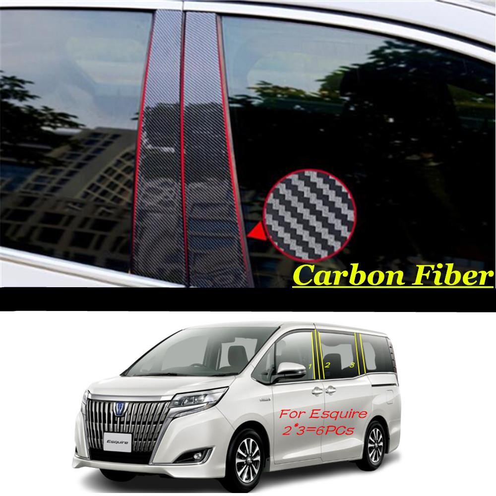 Car TPU/Glossy Mirror Pillar Post Cover Door Trim Window Molding Sticker Accessories For Toyota Noah/Voxy 80/Esquire 2014+