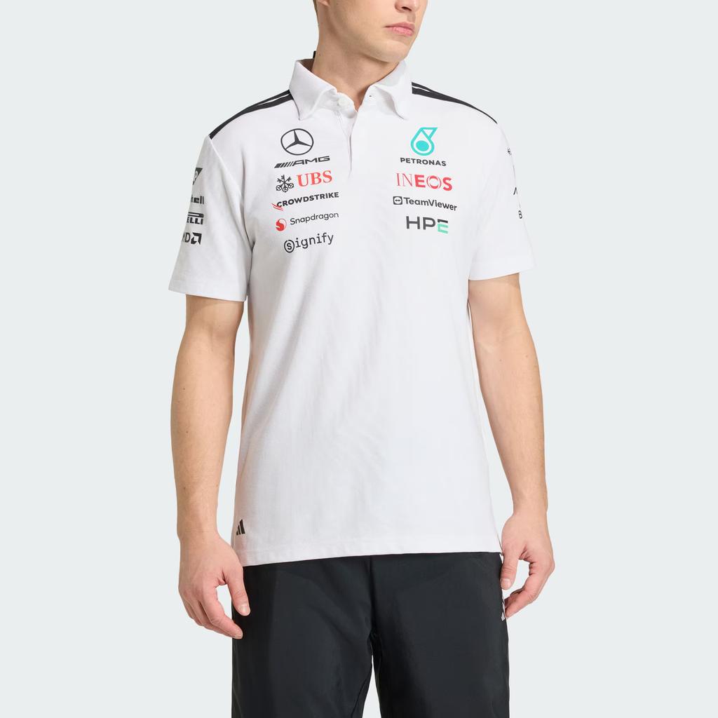 Adidas Mercedes - AMG Petronas Formula 1 Team Striped Short Sleeve Polo Shirt Men tops KE5524