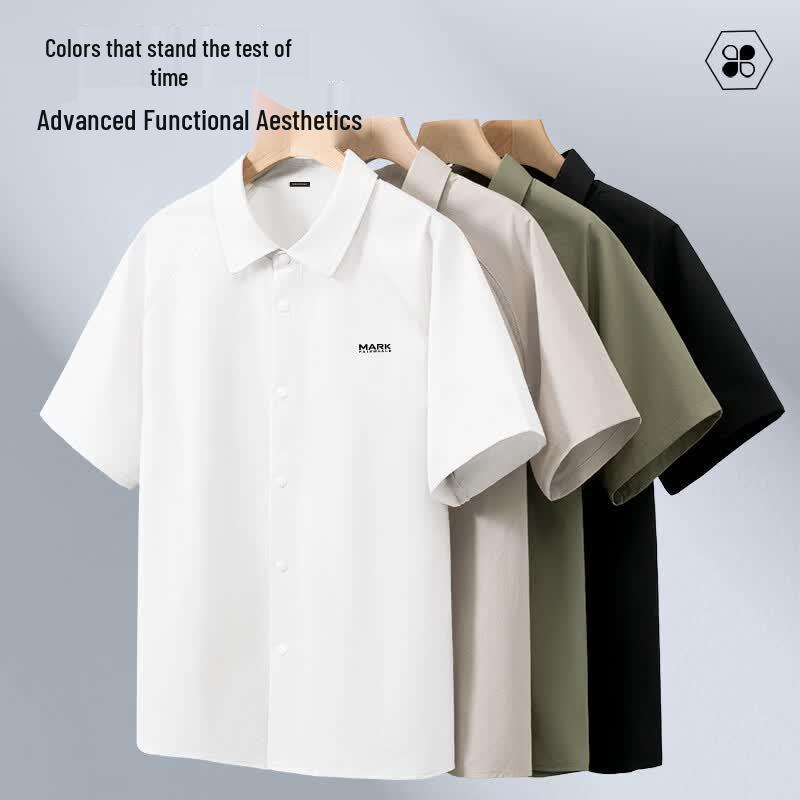 Mark Fairwhale Men's Breathable Mesh Short-Sleeve Casual Shirt