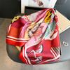Spring and summer equestrian simulation silk printing silk scarf square scarf high-end shawl sunscreen neck professional scarf headscarf scarf
