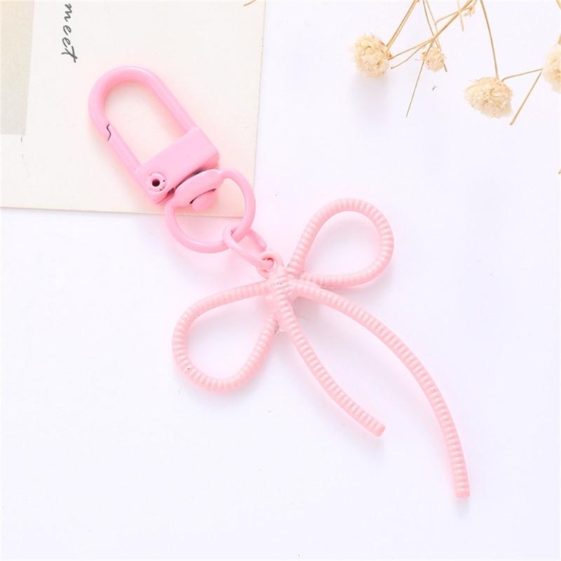 Fashion Bowknot Keyholders Lovely Bows Keychain Metal Keyrings Creative Bag Charm Handbag Charm for Women Girls