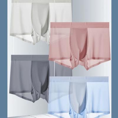 Culottes ultra-fines Boxer briefs respirants sans couture pour homme avec design slim fit Matière soie glacée Taille moyenne Lettre pour un confort ultime