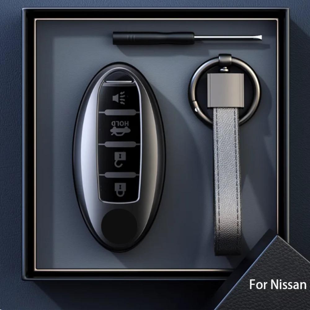 Titanium Gray for Nissan X Trail T32 2020 Rogue Patrol Murano Htrail Maxima 4 Button Remote Car Key Case Cover Holder Accessorie