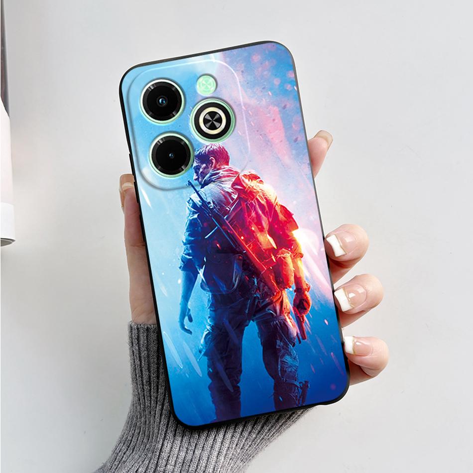 For Infinix Hot 40i Case Hot40i Fashion Marble Black Silicone Soft Phone Case For Infinix Hot 40i 40 i X6528B Back Cover Fundas