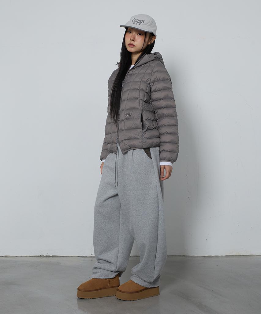 CHICKS (Fleece-Lined Ver) Back Pocket Check Balloon Pants Melange