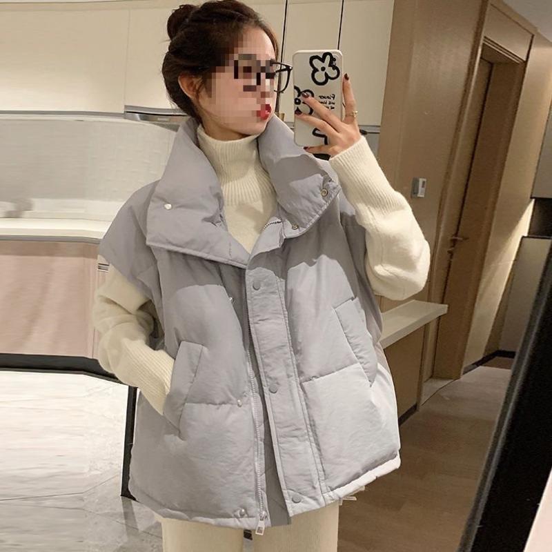 Autumn and Winter Down Cotton Waistcoat Women's Loose Vest Waistcoat Cotton Sleeveless Waistcoat
