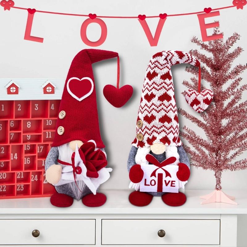Valentine's Day Gnome Decorations Mr & Mrs Handmade Gnome Decor for Home Tabletop Ornaments Valentine Birthday Present