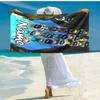 Personalized customized proof beach towel with Astro Bot  pattern - soft, absorbent, quick-drying, perfect swimming, camping&bathing