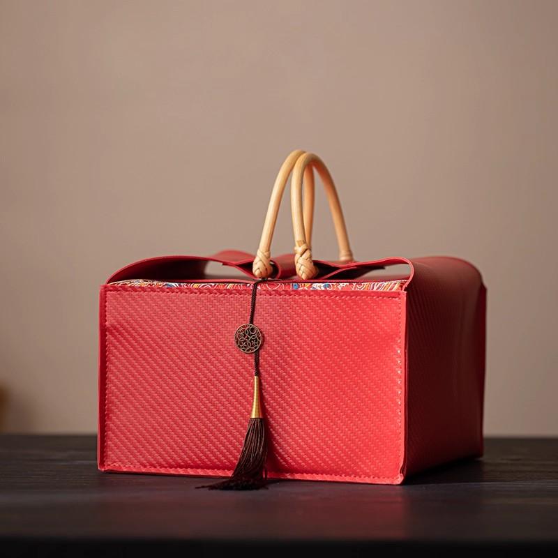 

Empty Leather Gift Box for Holidays - Luxury Storage Box for Nuts, Candy, Jewelry - Christmas New Year Festival Present