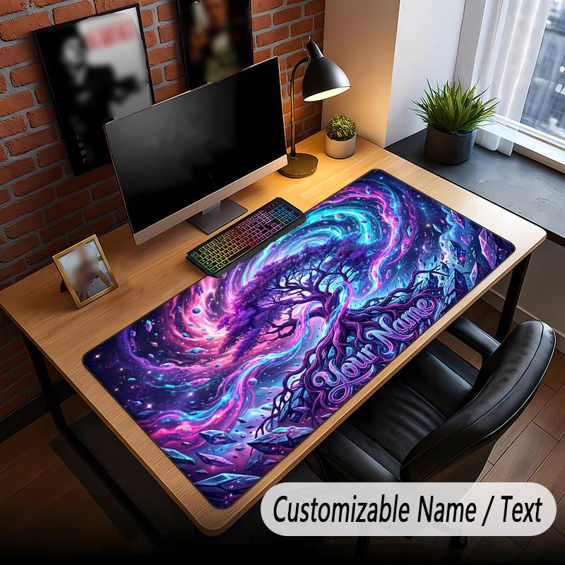 Tree of Life Theme Custom Mouse Pad Personalized With Name Text Customized Desk Mat For Office Home Decor