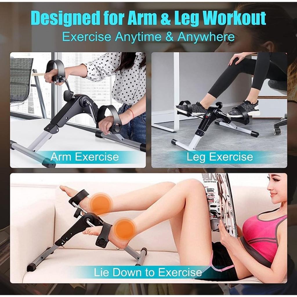 2-in-1-Pedal-Heimtrainer, tragbares Fitness-Fahrrad, multifunktionales Laufbandfahrrad mit elektronischem LCD-Display